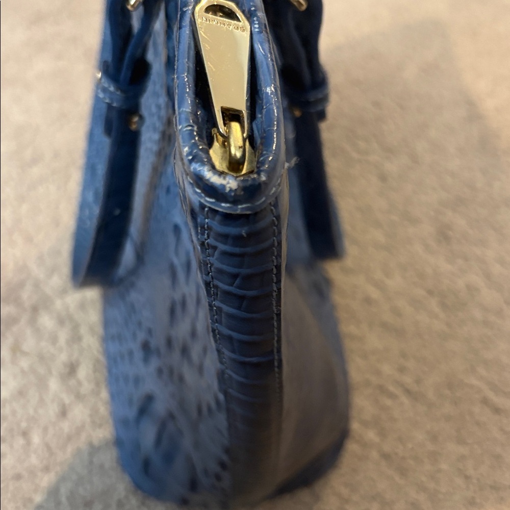 Brahmin Blue Croc-Embossed Tote - Picture 10 of 11